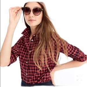NWT J. Crew Classic fit twill plaid shirt